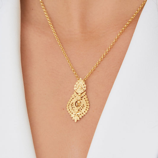 Necklace Queen Earring S in Gold Plated Silver