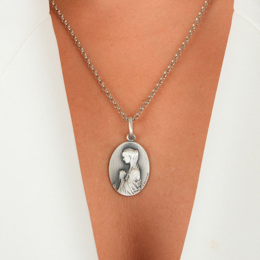 Necklace Our Lady of the Carrapito in Silver - Medal João da Silva