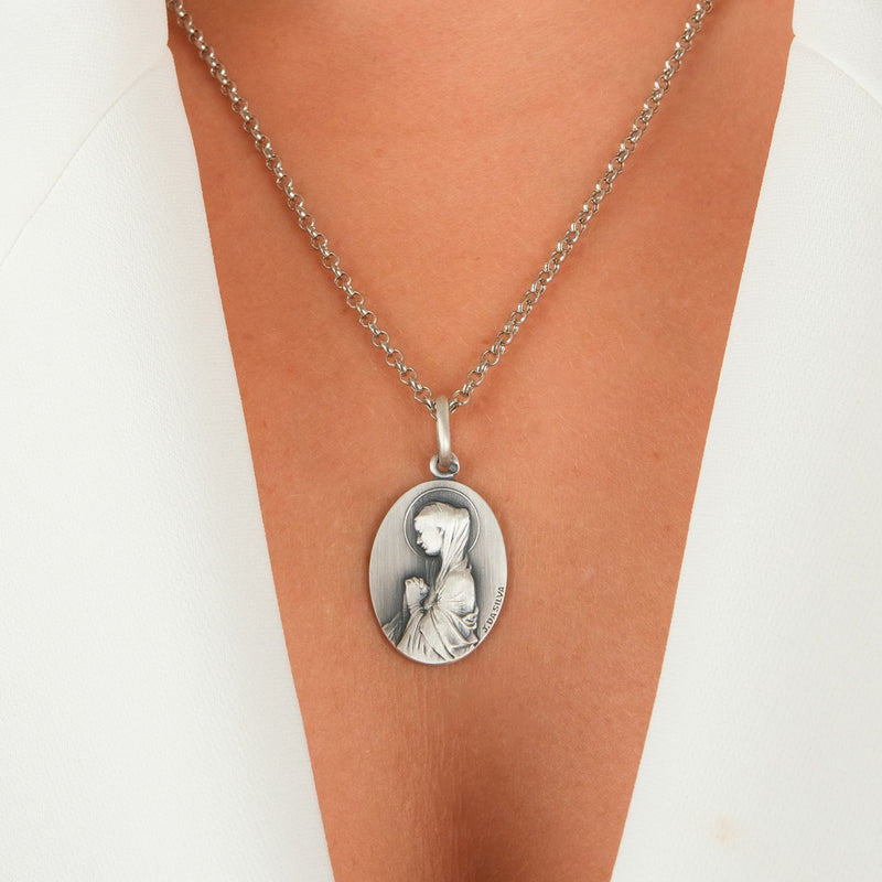 Necklace Our Lady of the Carrapito in Silver - Medal João da Silva