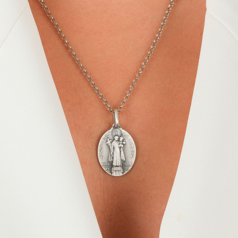 Necklace St. Anthony of Lisbon in Silver - Medal João da Silva