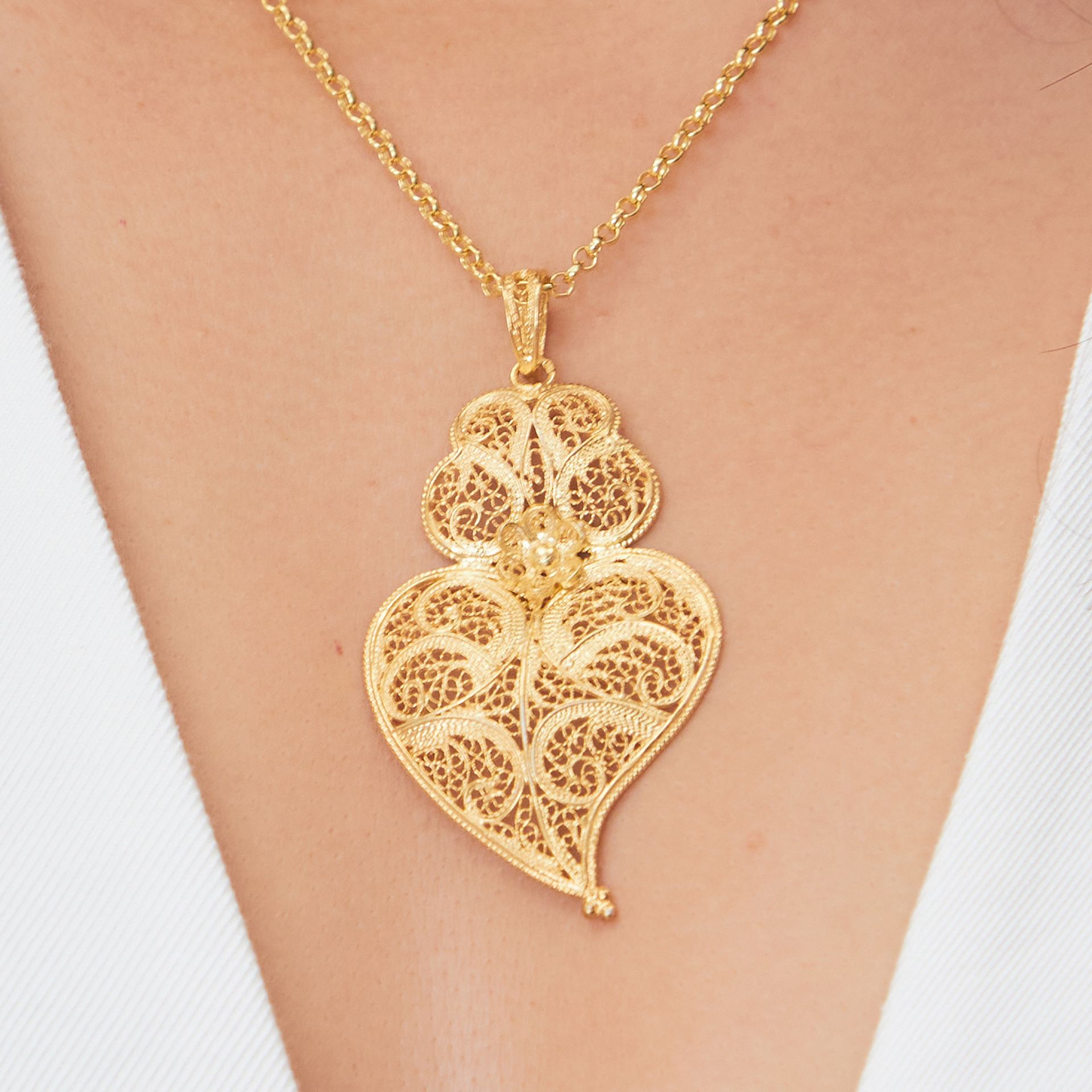 Necklace Heart of Viana 5,5cm in Gold Plated Silver