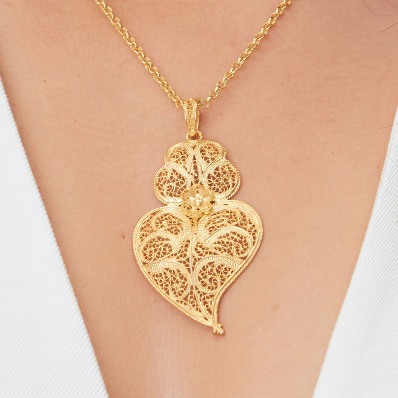 Necklace Heart of Viana 5,5cm in Gold Plated Silver