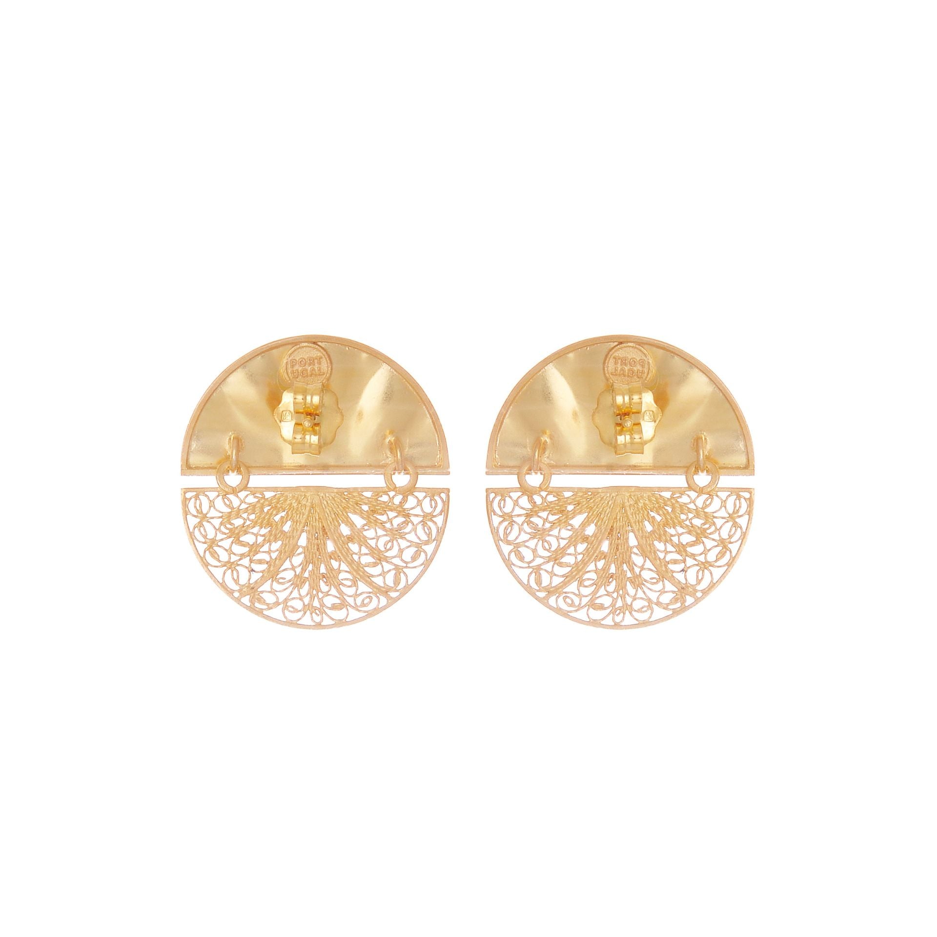 Earrings Circles Articulated in Gold Plated Silver