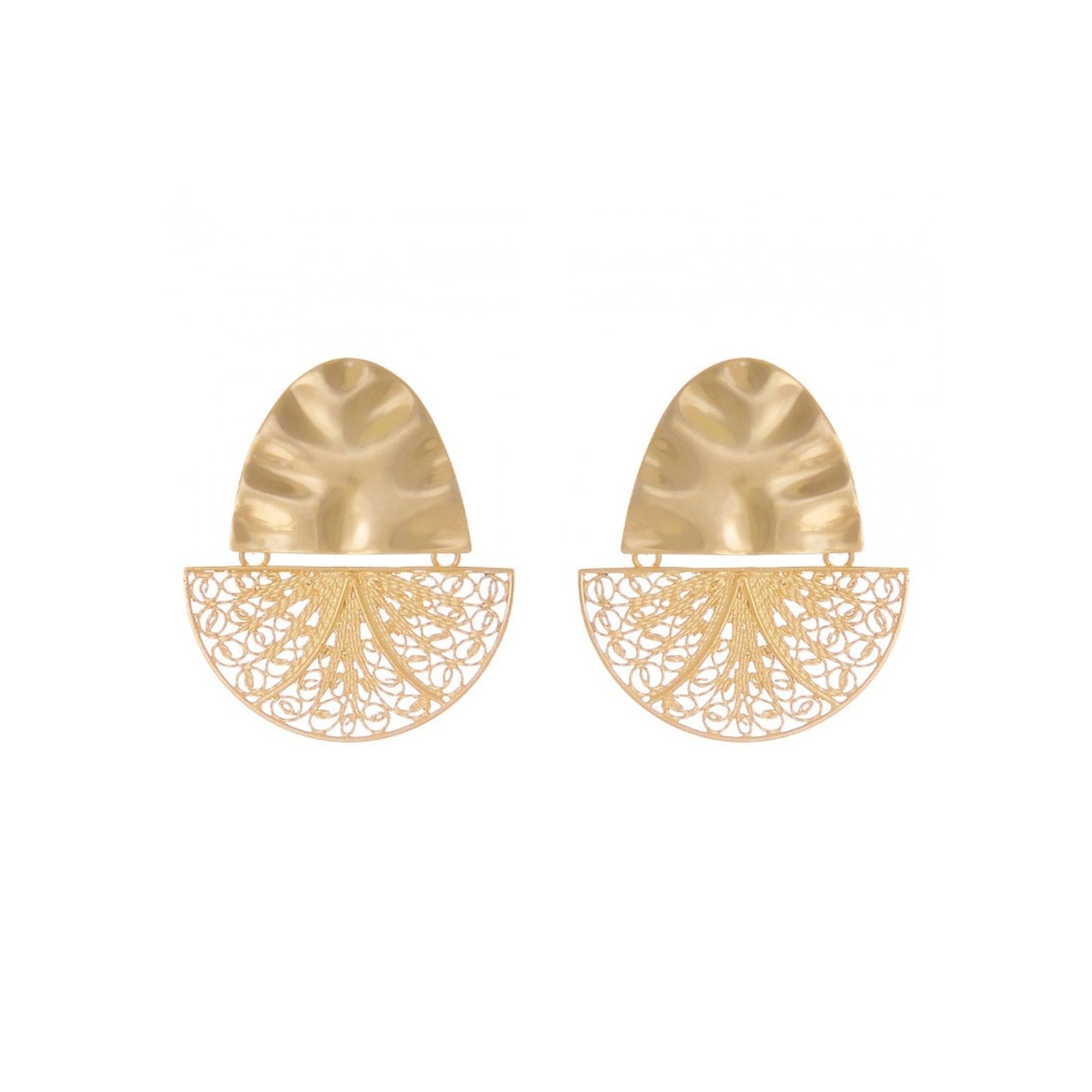 Earrings Boat Articulated in Gold Plated Silver