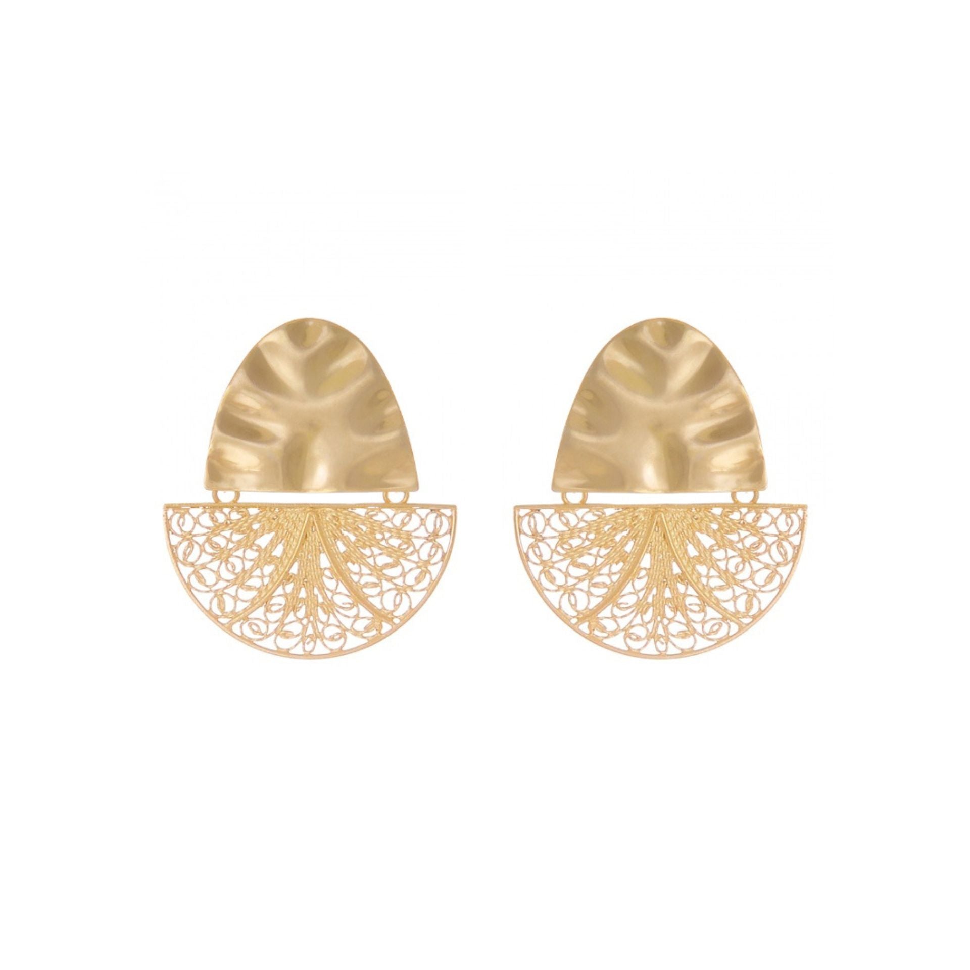 Earrings Boat Articulated in Gold Plated Silver