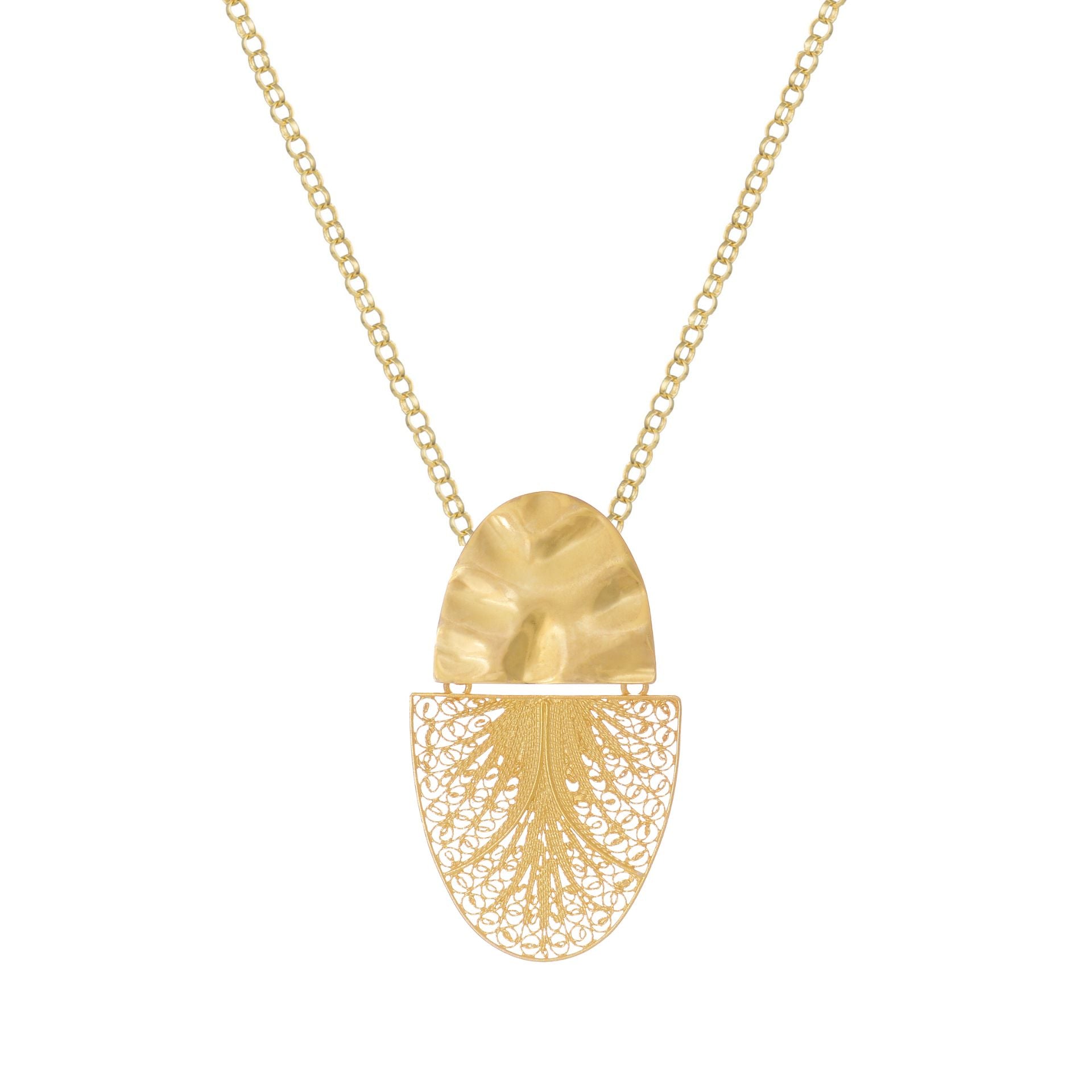 Necklace Oval Articulated XL in Gold Plated Silver