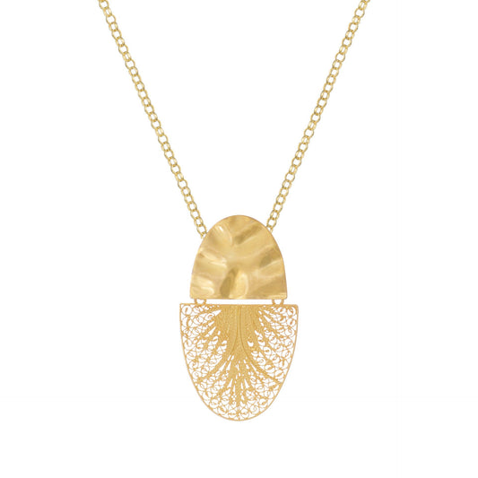 Necklace Oval Articulated XL in Gold Plated Silver
