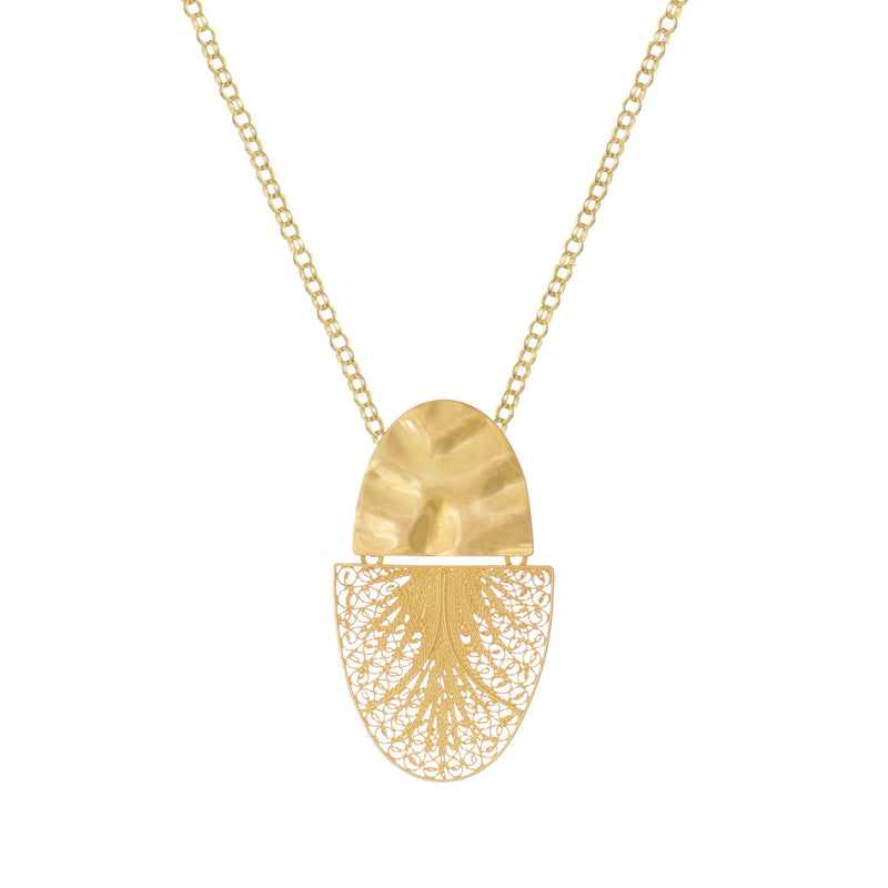 Necklace Oval Articulated XL in Gold Plated Silver