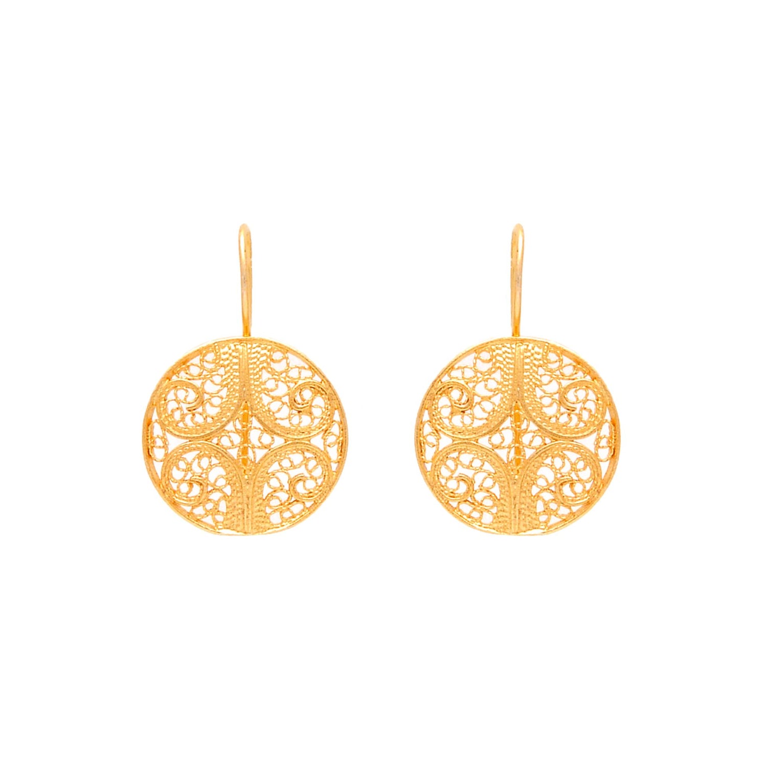 Earrings Circles in Gold Plated Silver