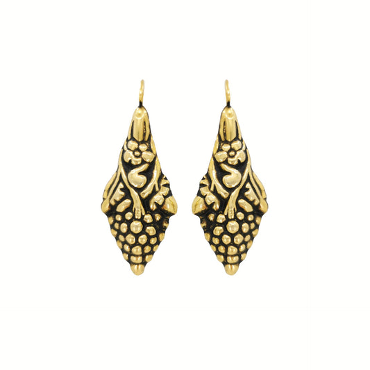Earrings Baroque Grapes in Gold Plated Silver