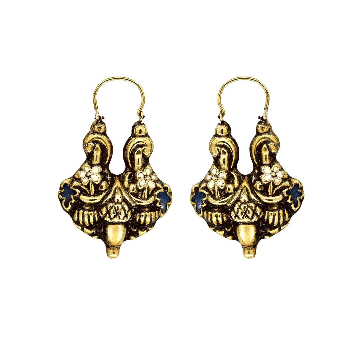 Earrings Baroque Arrecadas in Gold Plated Silver