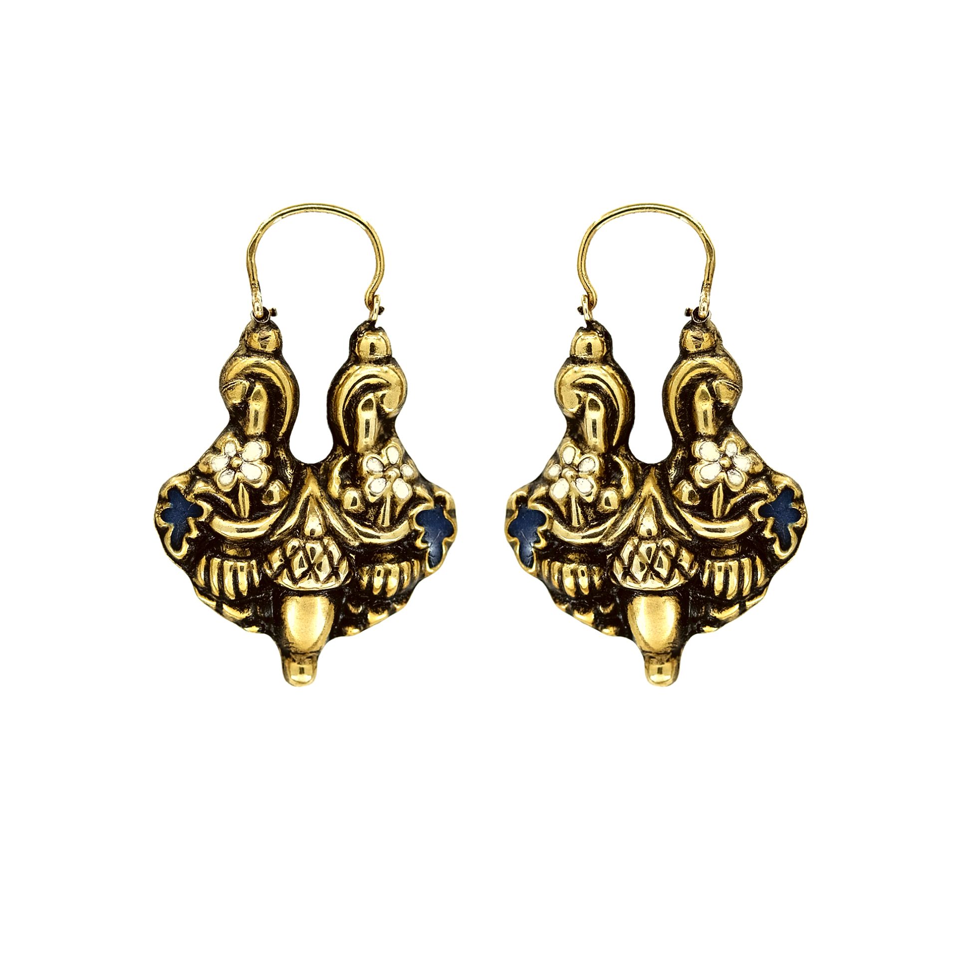 Earrings Baroque Arrecadas in Gold Plated Silver