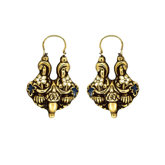 Earrings Baroque Arrecadas in Gold Plated Silver
