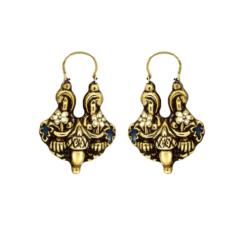 Earrings Baroque Arrecadas in Gold Plated Silver