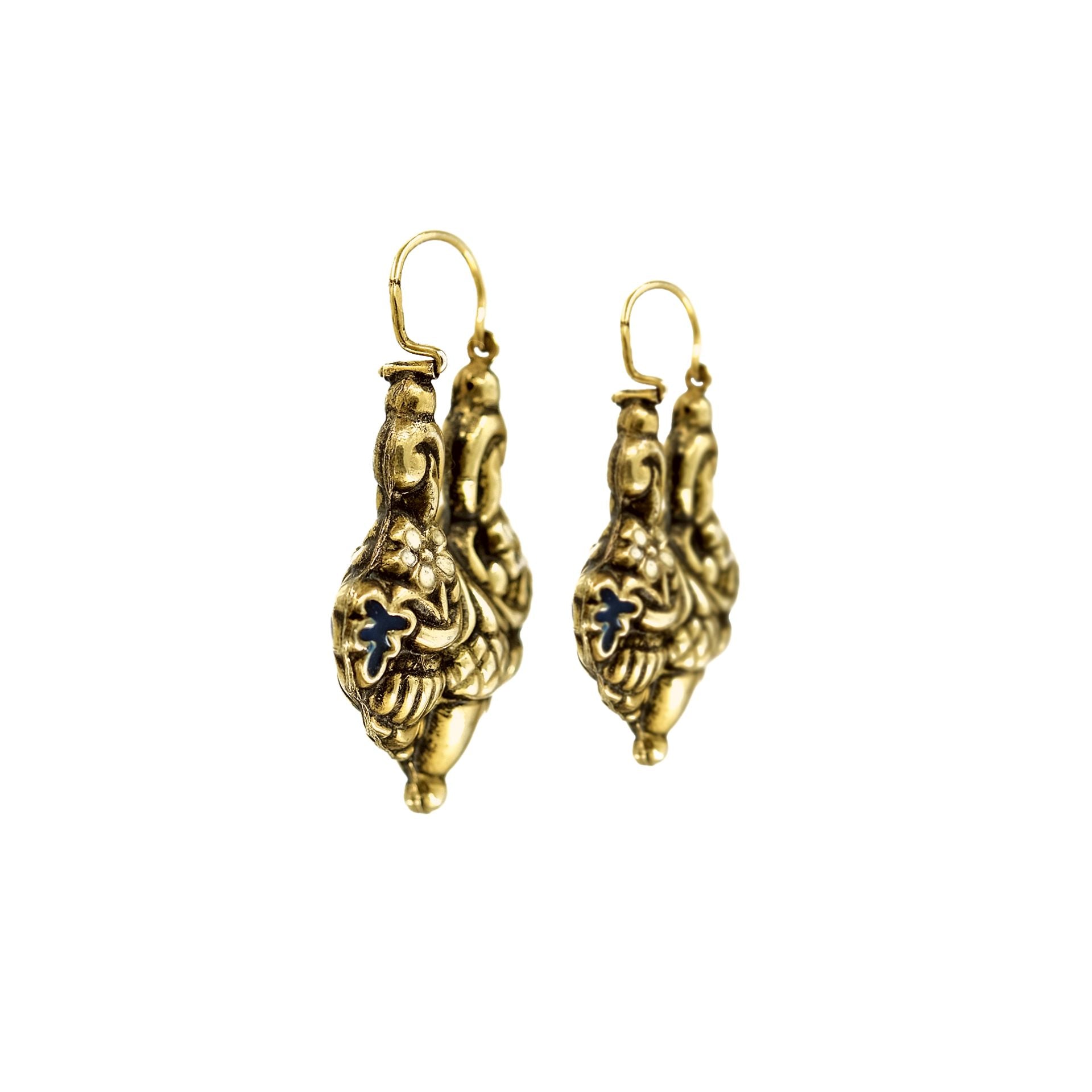 Earrings Baroque Arrecadas in Gold Plated Silver