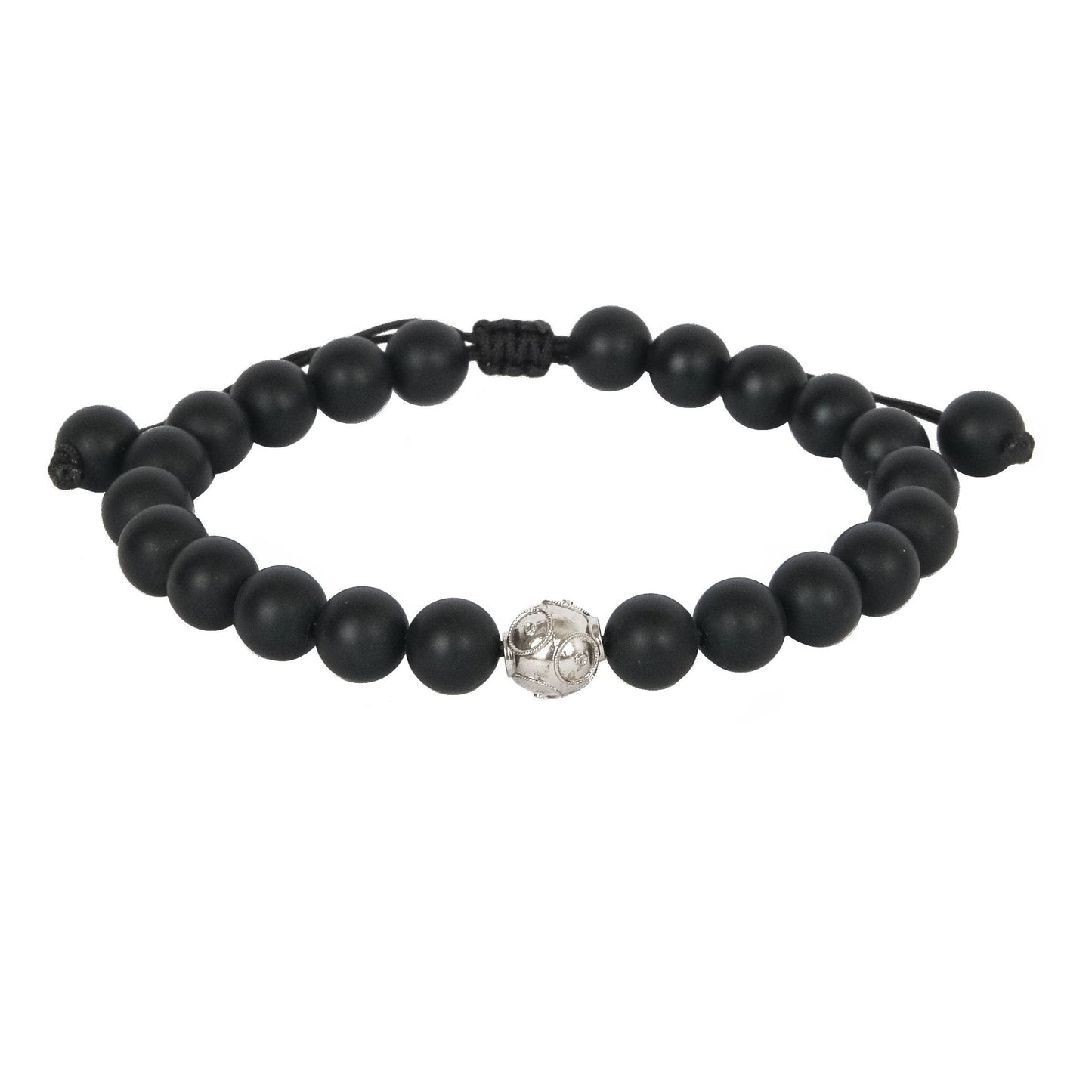 Bracelet Viana's Conta in Silver and Onyx
