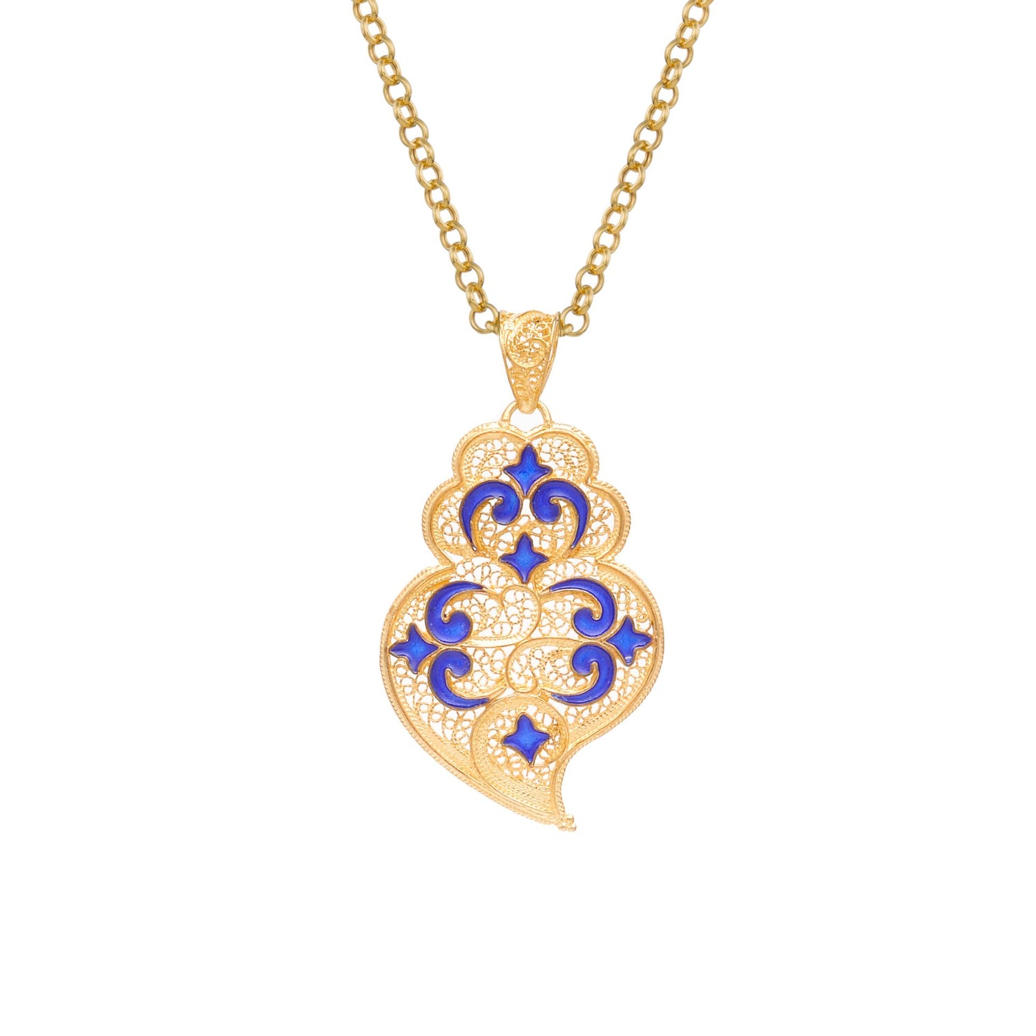 Necklace Heart of Viana Azulejo in Gold Plated Silver
