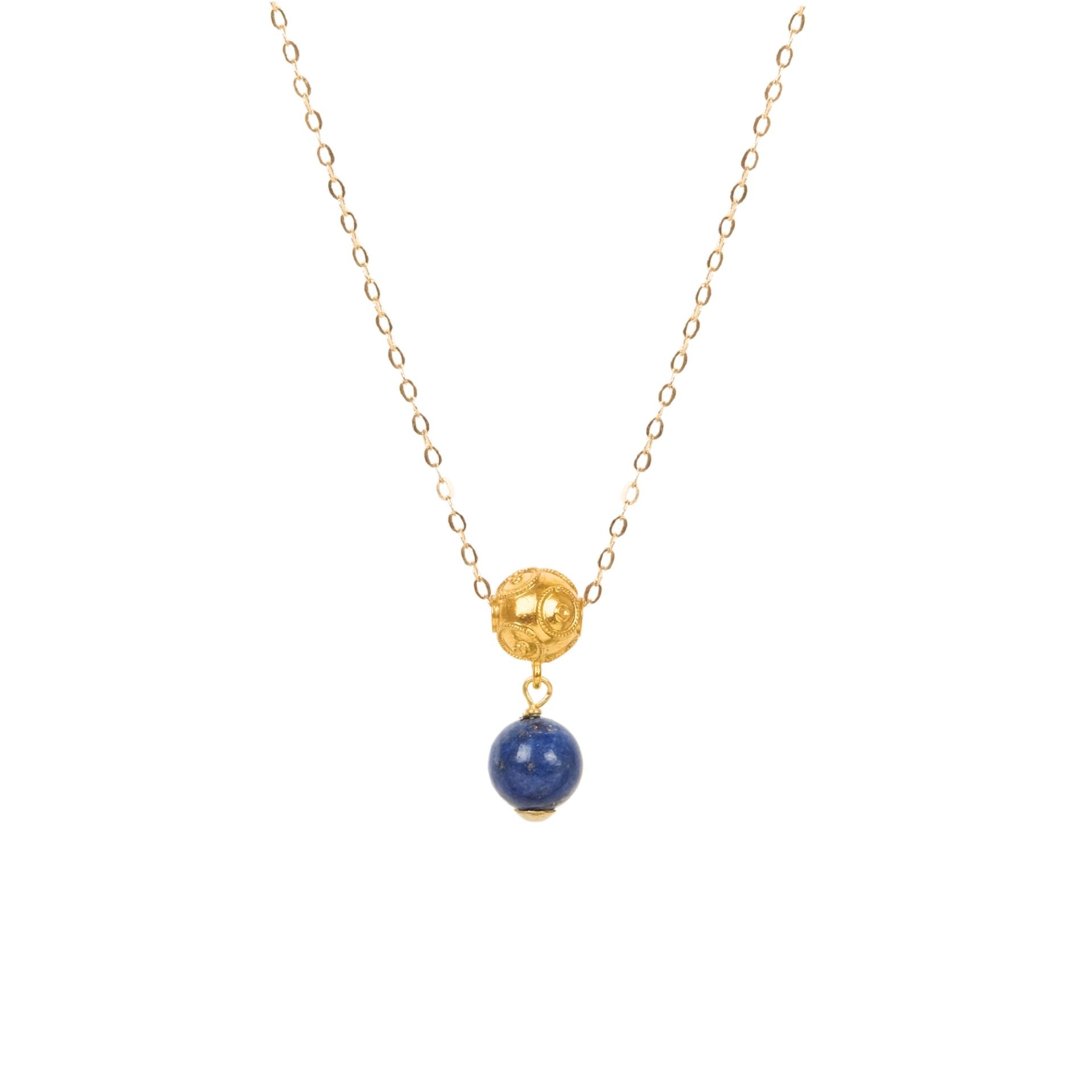 Necklace Viana's Conta in 19,2Kt Gold with Lapis Lazuli