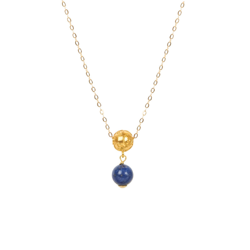 Necklace Viana's Conta in 19,2Kt Gold with Lapis Lazuli