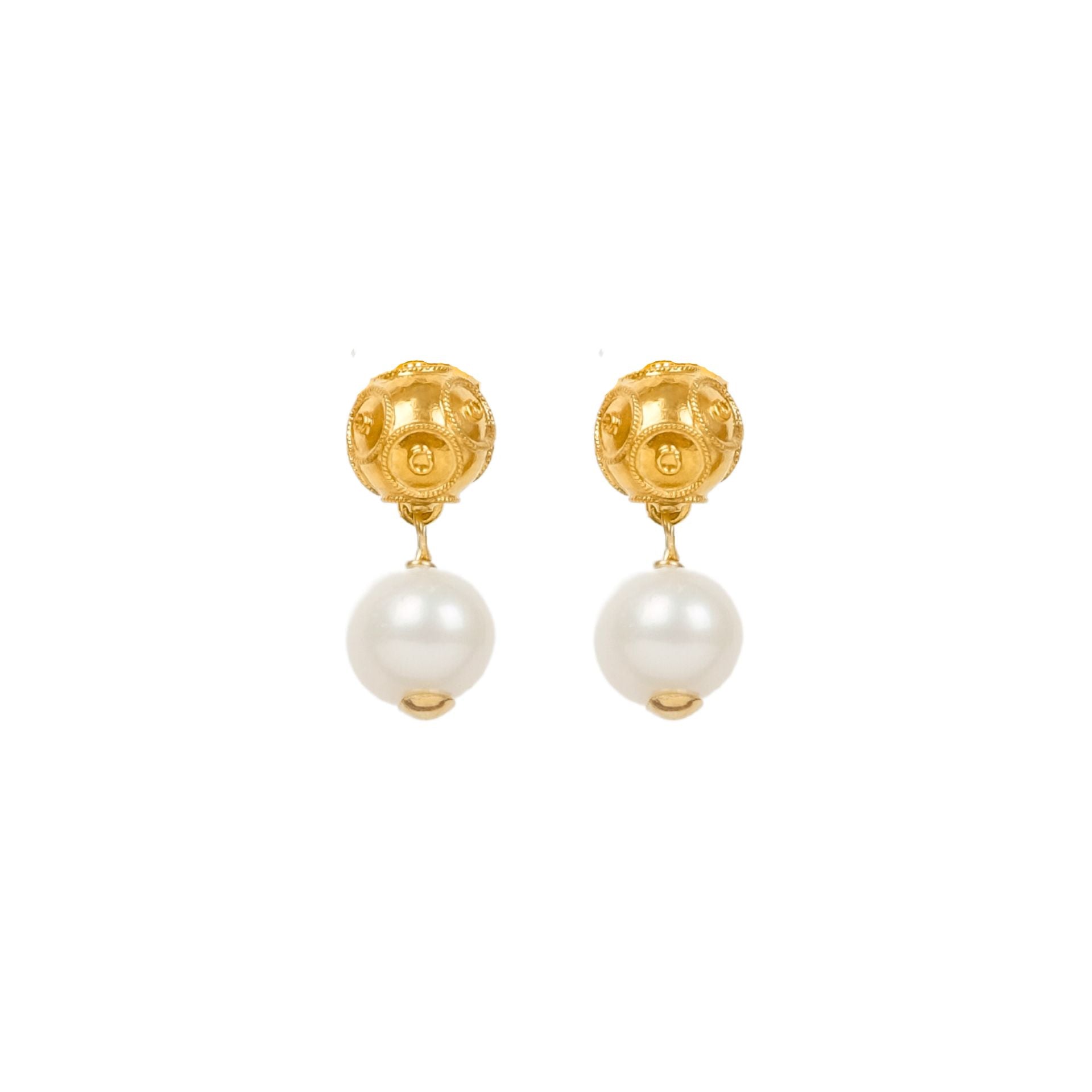 Earrings Viana's Conta in 19,2Kt Gold with Pearls