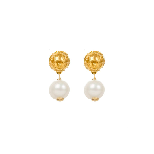 Earrings Viana's Conta in 19,2Kt Gold with Pearls
