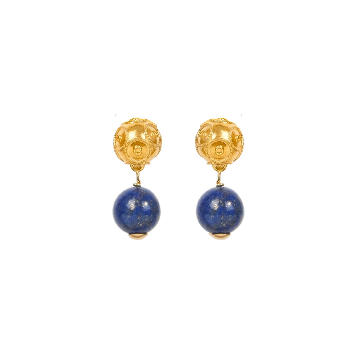 Earrings Viana's Conta in 19,2Kt Gold with Lapis Lazuli