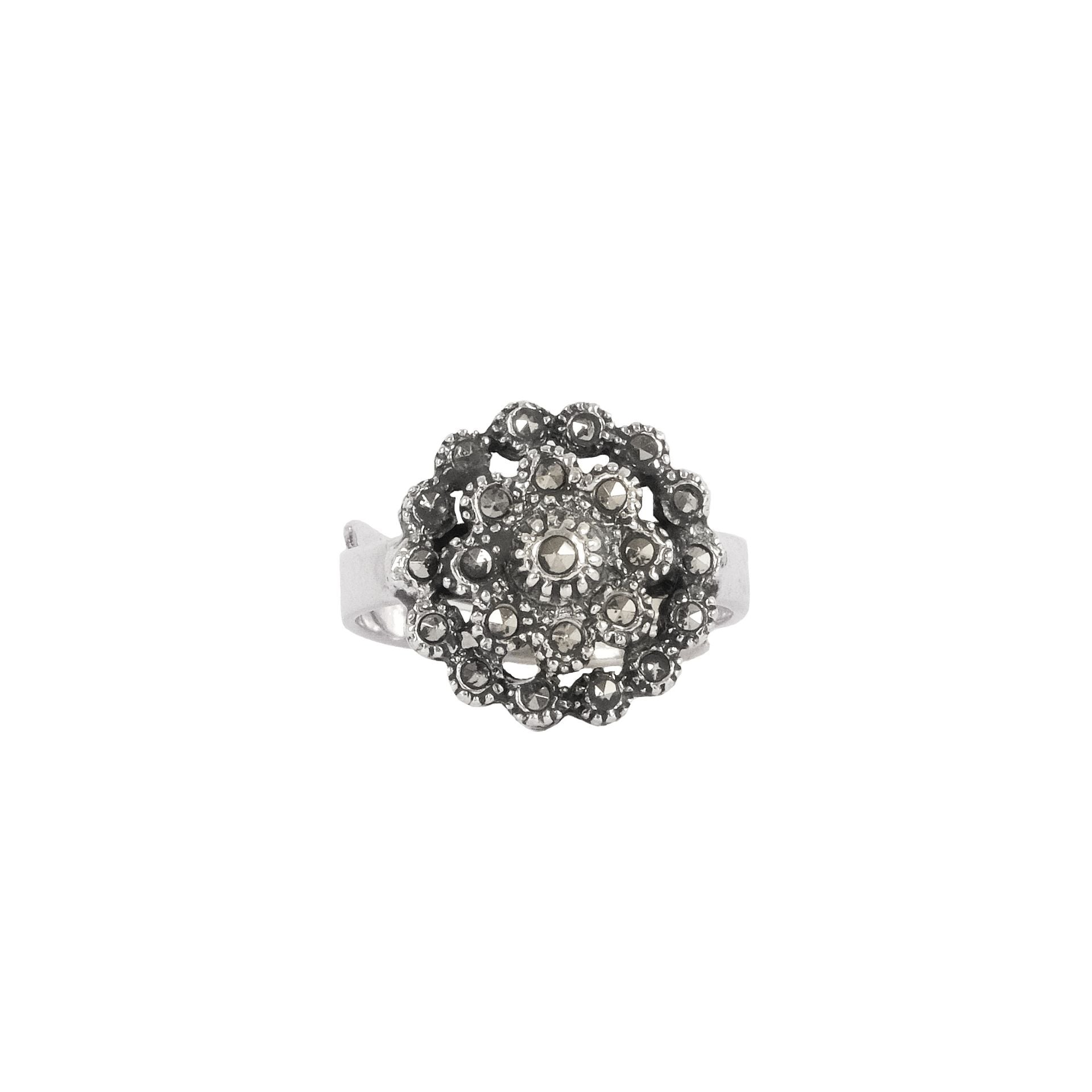 Ring Pinecone Marcasites in Silver