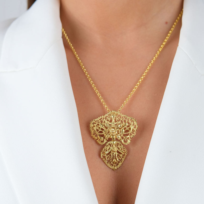 Brooch Bow in Gold Plated Silver
