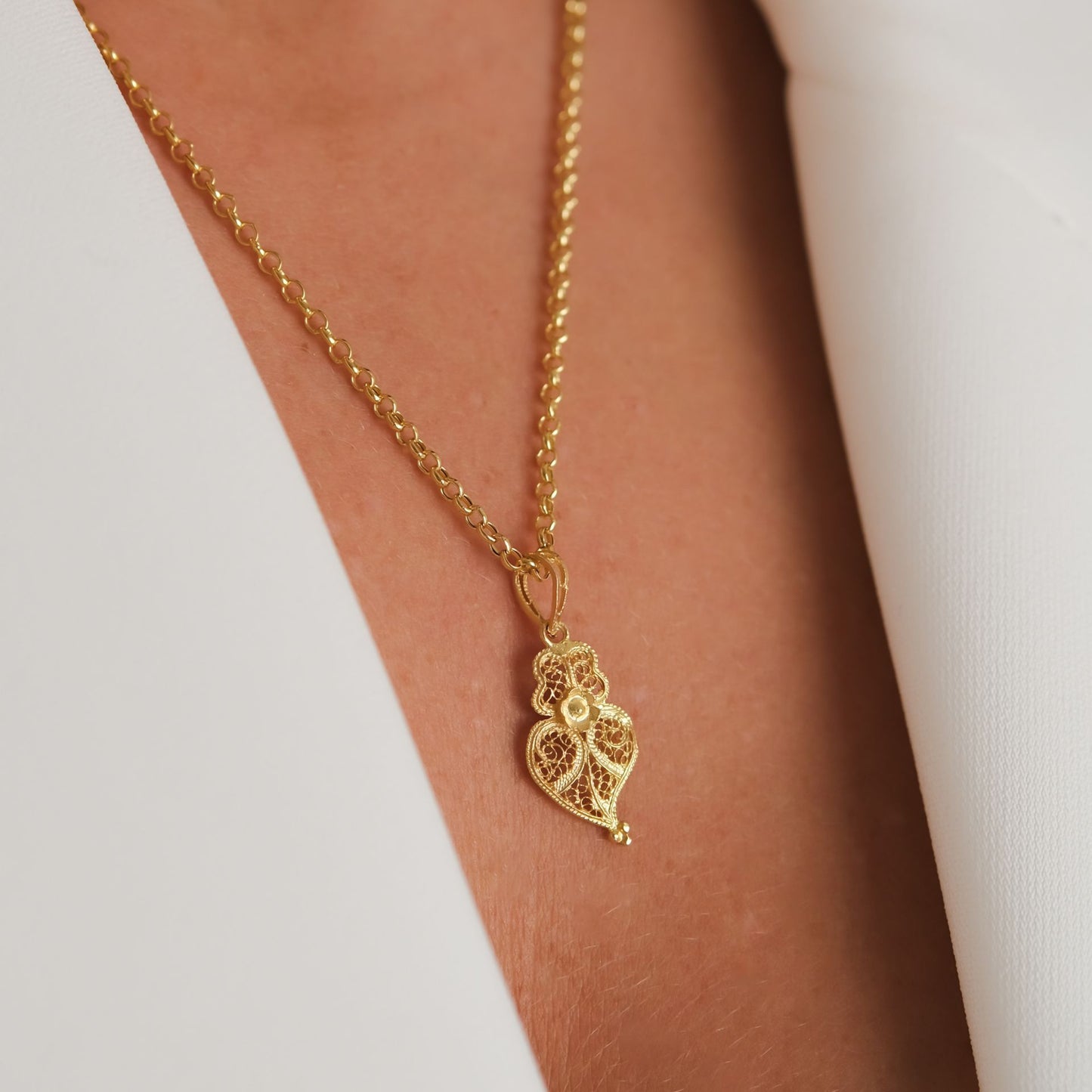 Necklace Heart of Viana 2,5cm in Gold Plated Silver