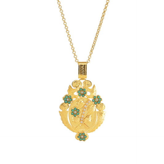 Necklace Grasshopper in Gold Plated Silver