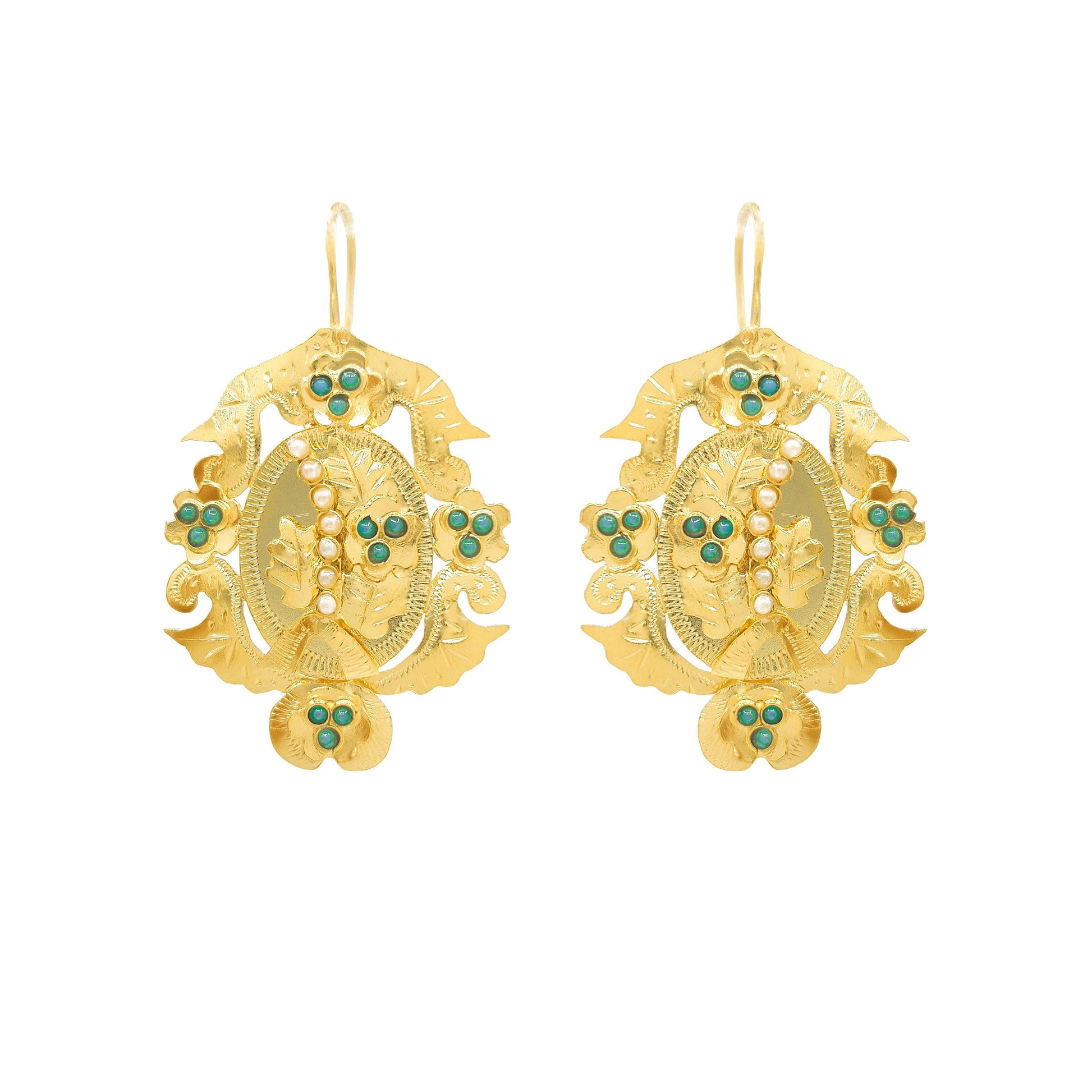 Earrings Grasshopper in Gold Plated Silver