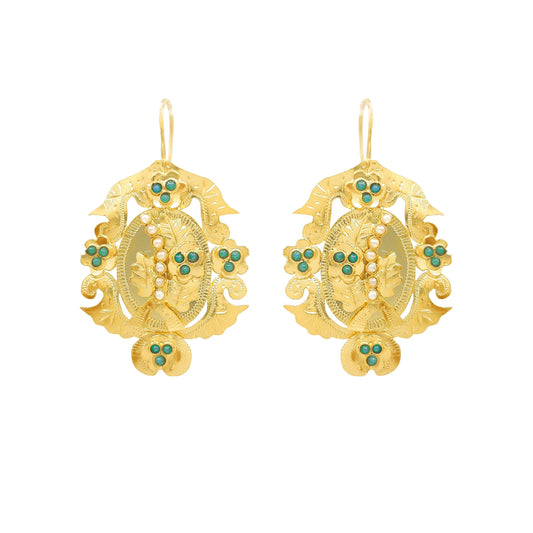 Earrings Grasshopper in Gold Plated Silver