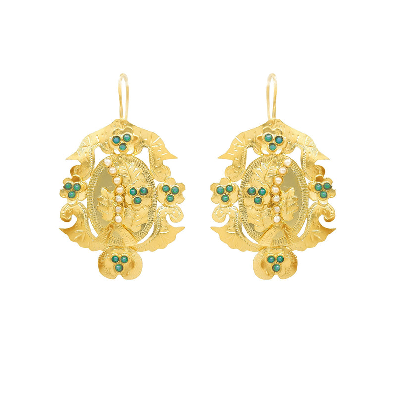 Earrings Grasshopper in Gold Plated Silver