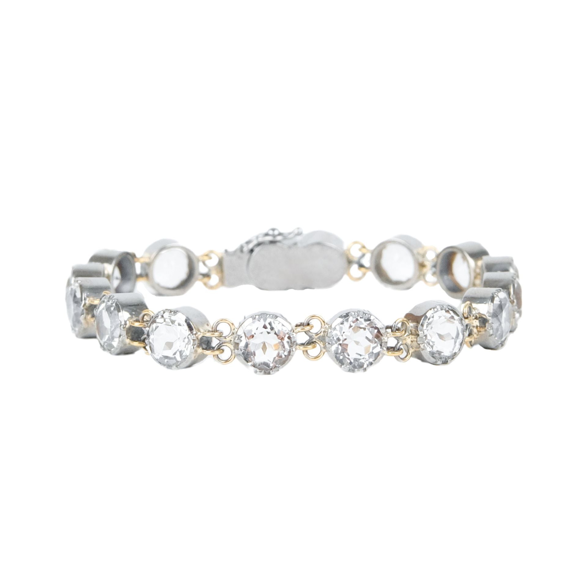 Bracelet Riviera Rock Crystal in Silver and Gold