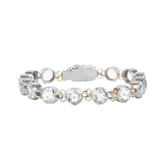 Bracelet Riviera Rock Crystal in Silver and Gold