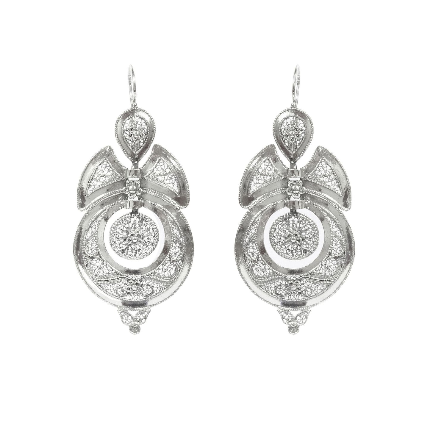 Queen Earrings in Filigree in Silver