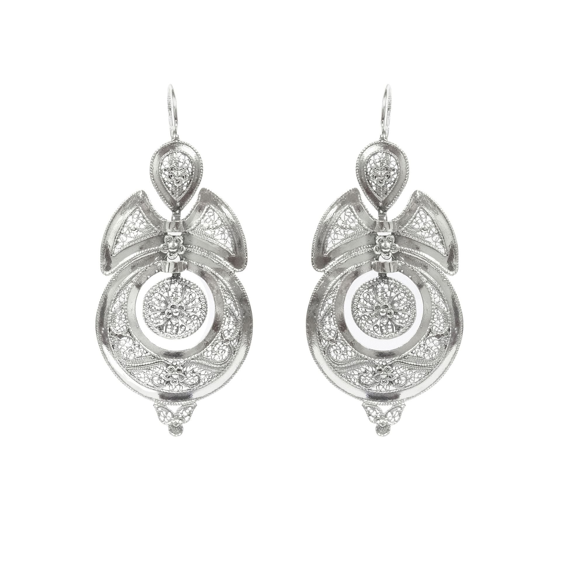 Queen Earrings in Filigree in Silver