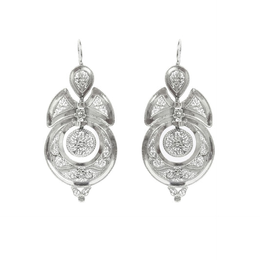 Queen Earrings in Filigree in Silver