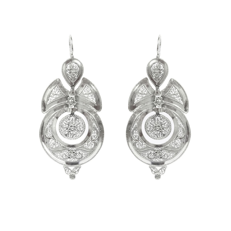 Queen Earrings in Filigree in Silver