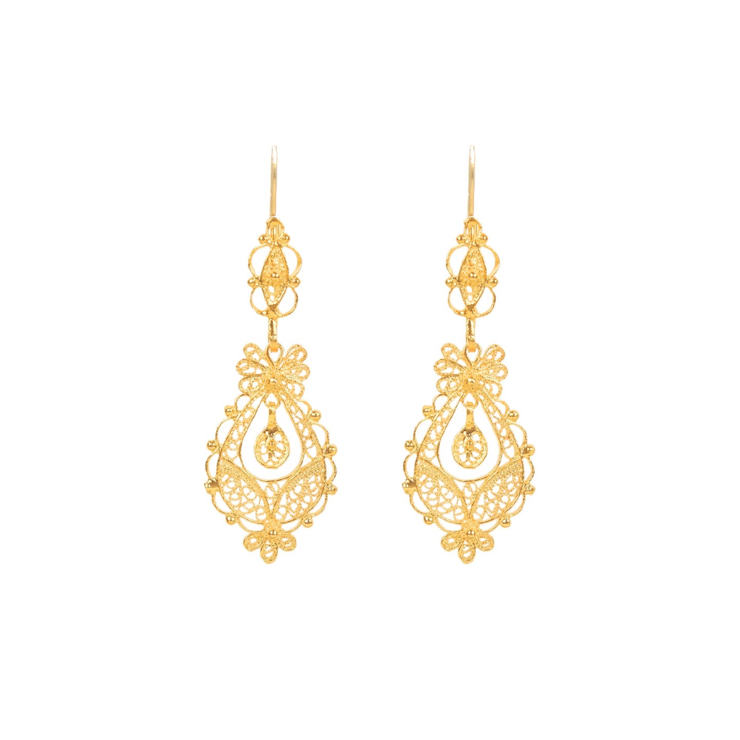 Earrings Princess in Gold Plated Silver