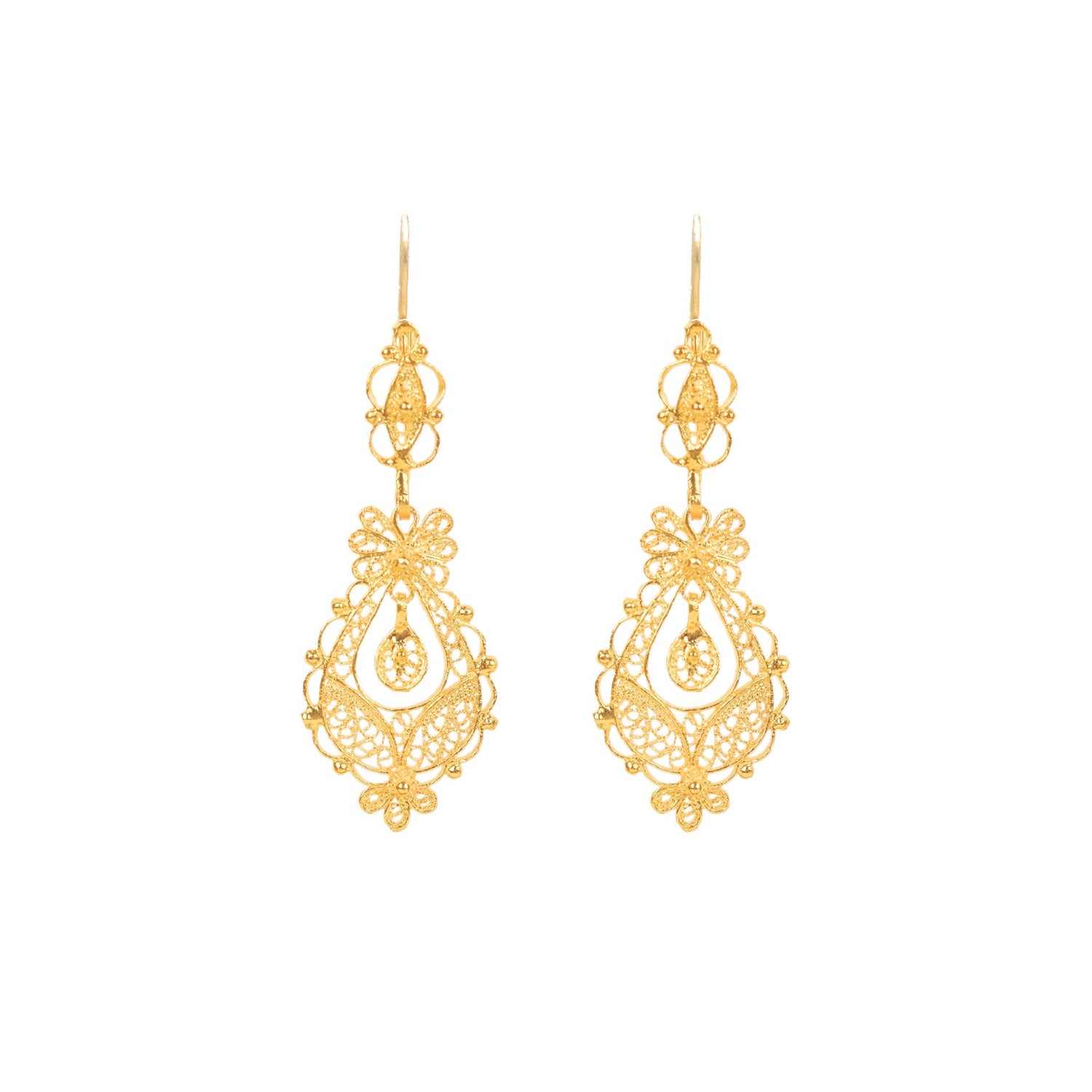 Earrings Princess in Gold Plated Silver