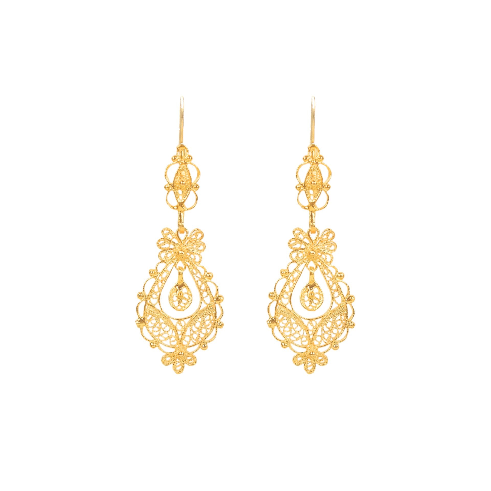 Earrings Princess in Gold Plated Silver
