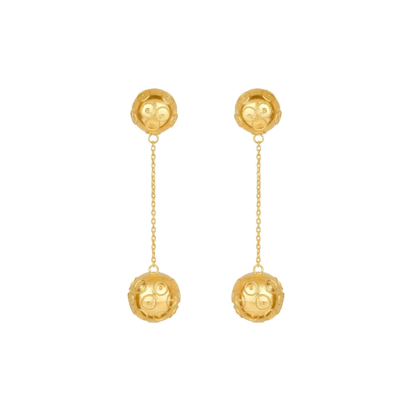 Earrings Two Viana’s Conta in Gold Plated Silver