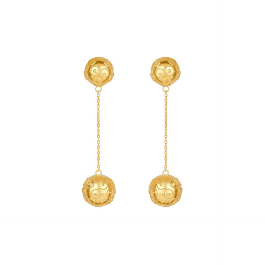 Earrings Two Viana’s Conta in Gold Plated Silver