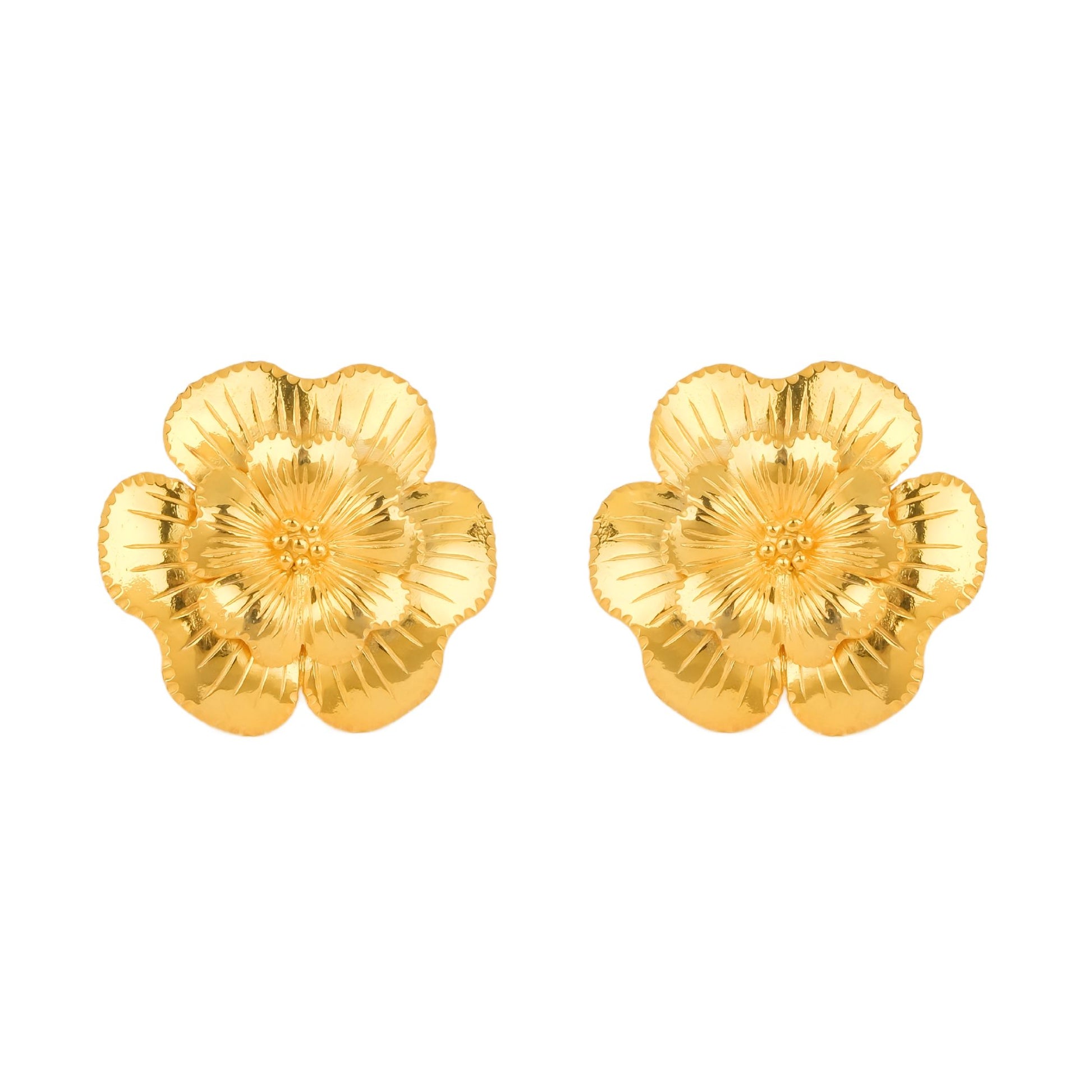 Earrings There Goes the Flower of Amália in Gold Plated Silver