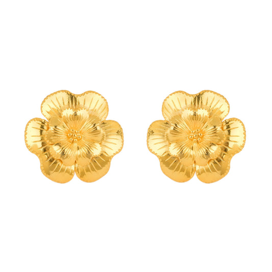 Earrings There Goes the Flower of Amália in Gold Plated Silver
