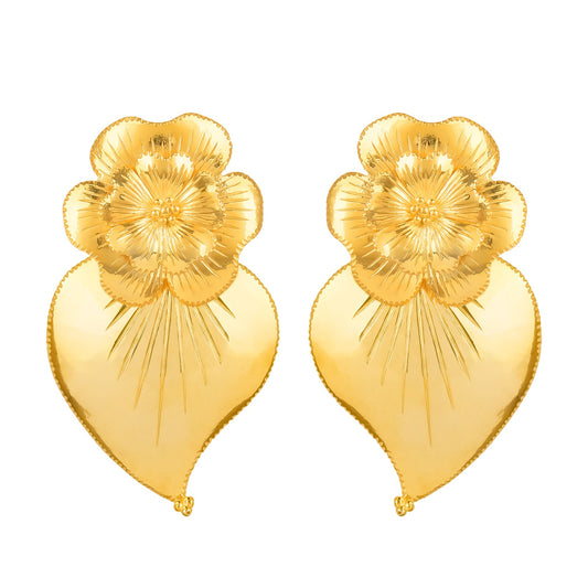 Earrings Heart of Amália in Gold Plated Silver