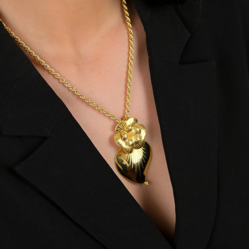 Necklace Heart of Amália in Gold Plated Silver