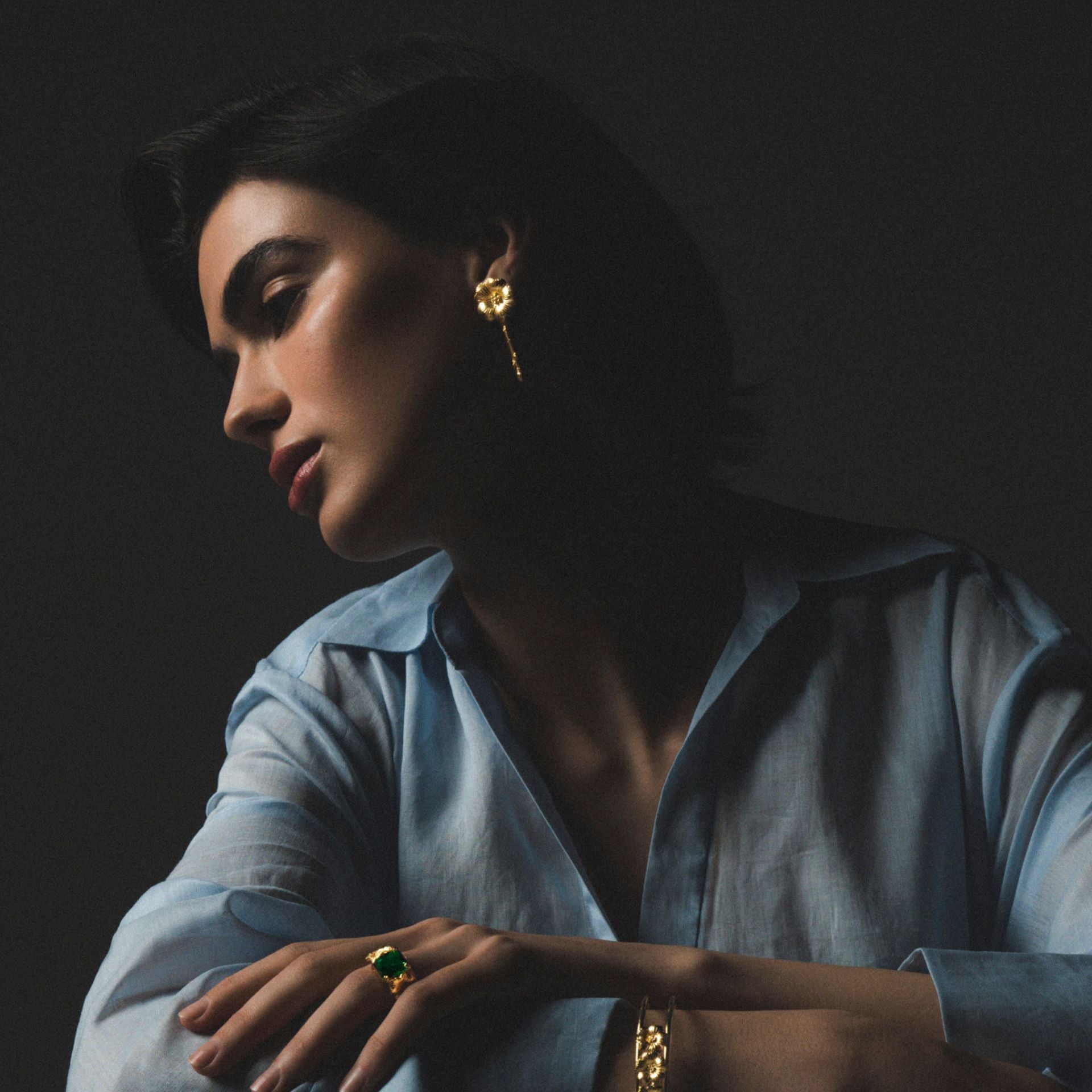Earrings Amália Bloom in Gold Plated Silver