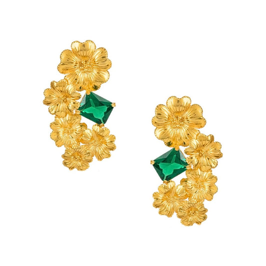 Brooches Amália Flowers in Gold Plated Silver